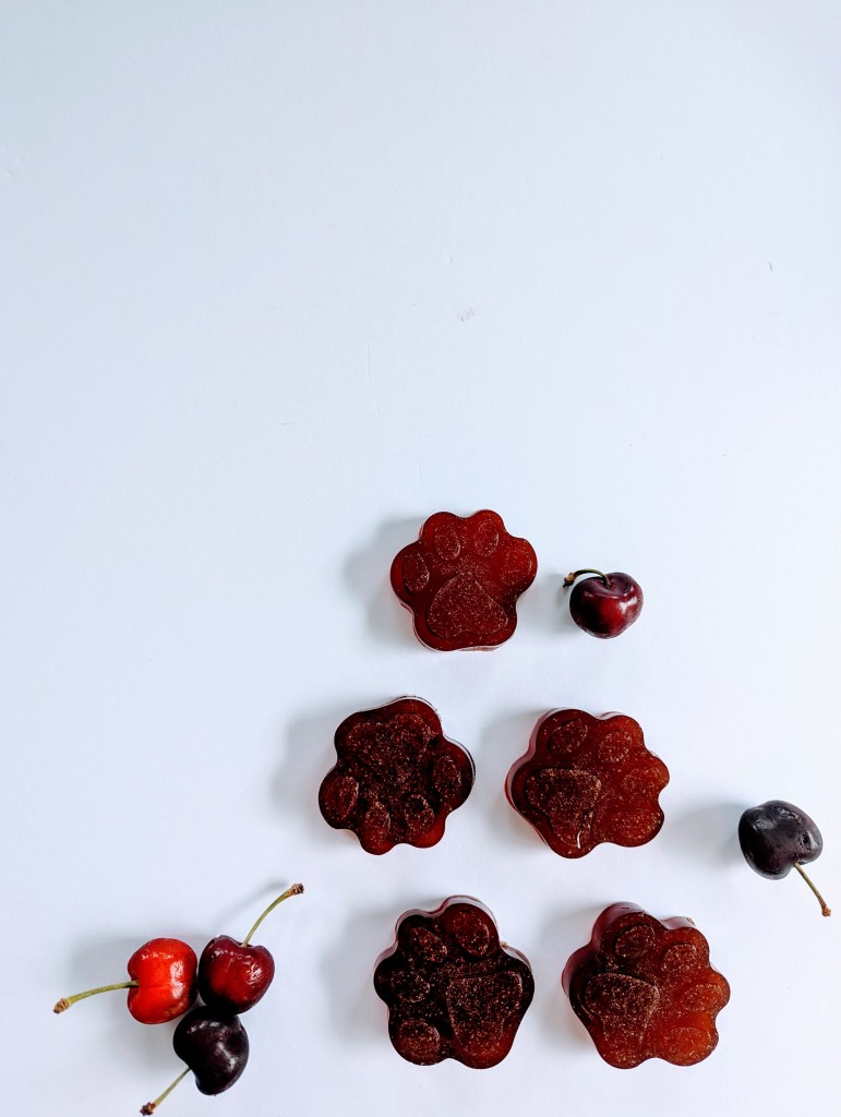 Homemade tart cherry gummies