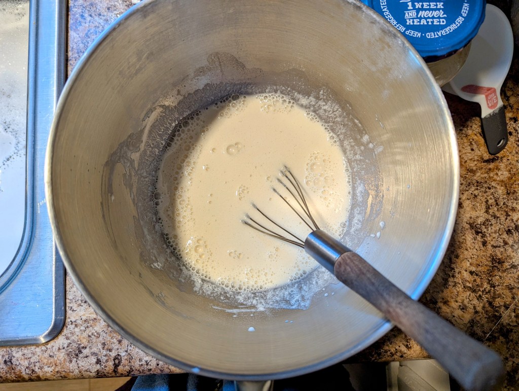 Sourdough starter, milk, and honey