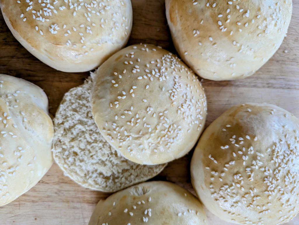 soft and fluffy sourdough burger buns