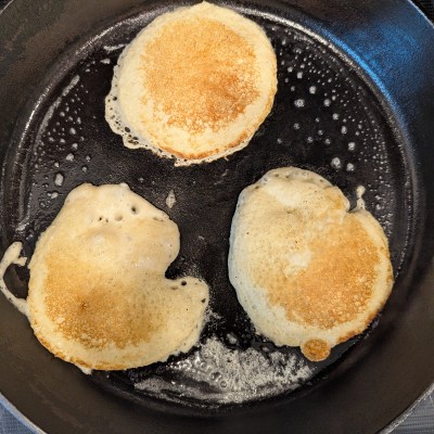 Sourdough discard pancakes with cottage cheese