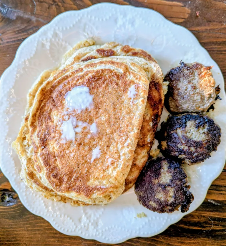 Aeril shot of cottage cheese protein pancakes