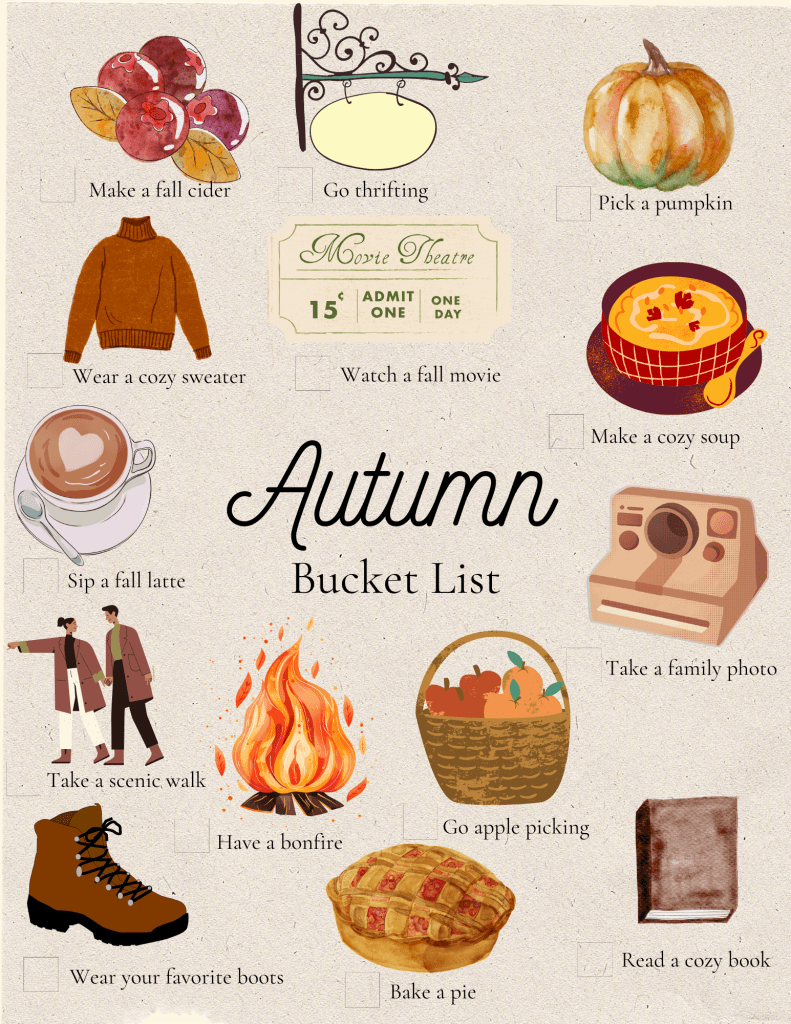 Fall bucket list printable