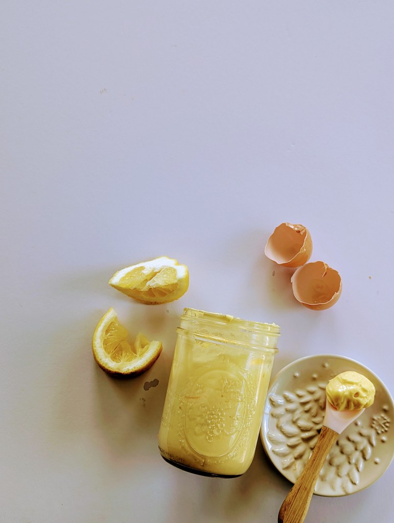 Homemade avocado oil mayonnaise recipe in a glass jar