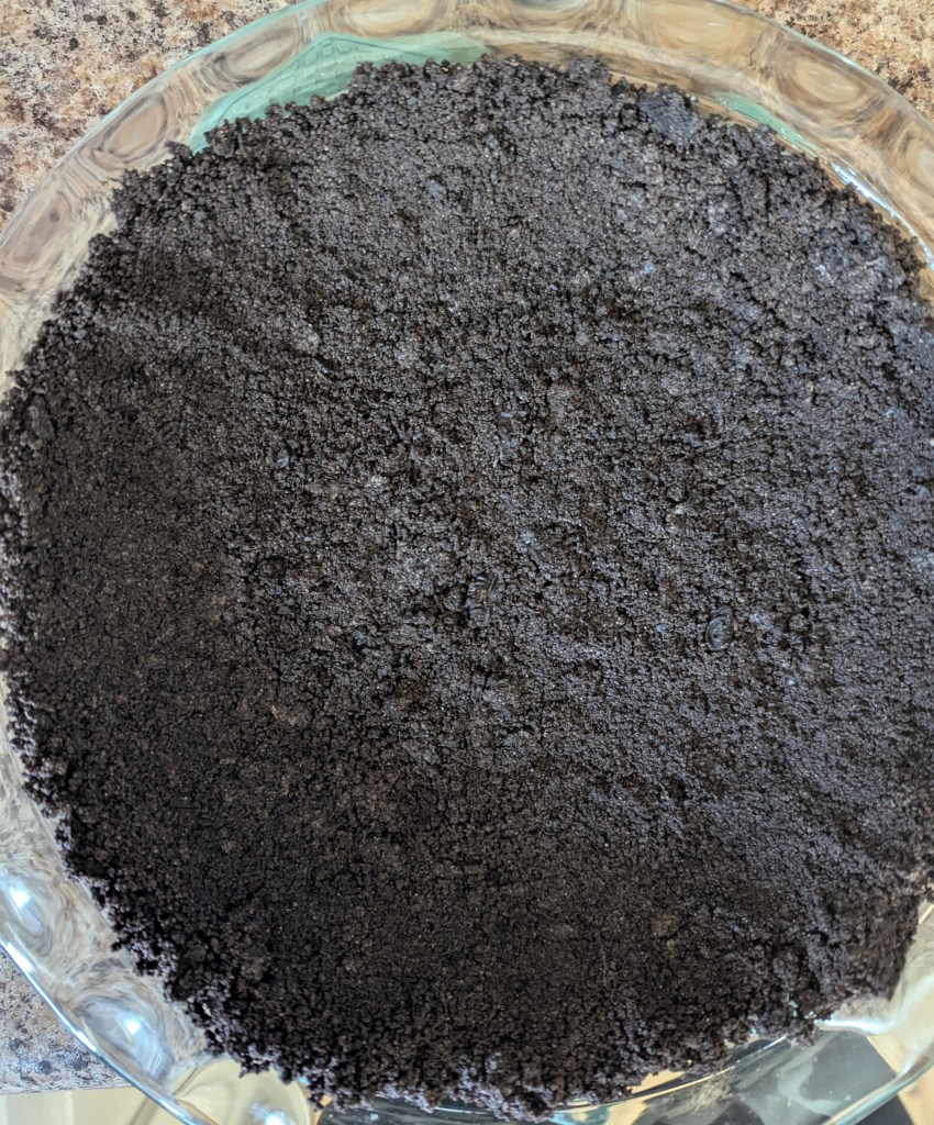 Oreo pie crust recipe before being baked