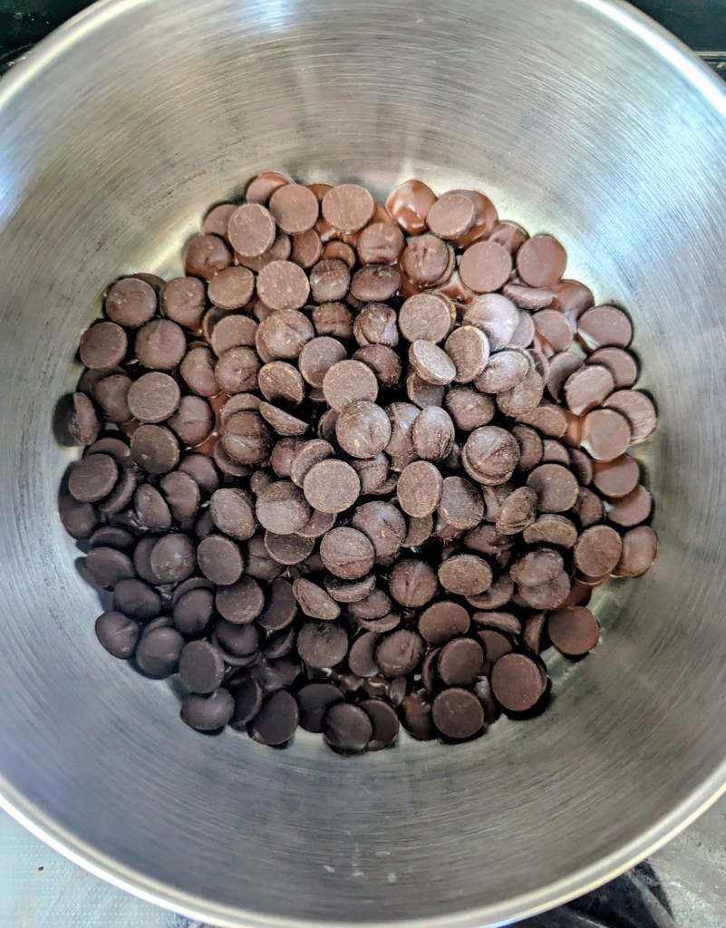 Bittersweet paking chocolate before melting