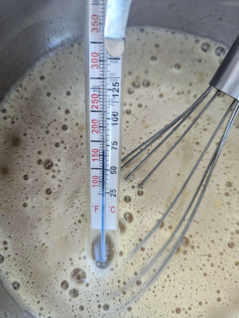 Heating chocolate silk pie filling with no raw eggs