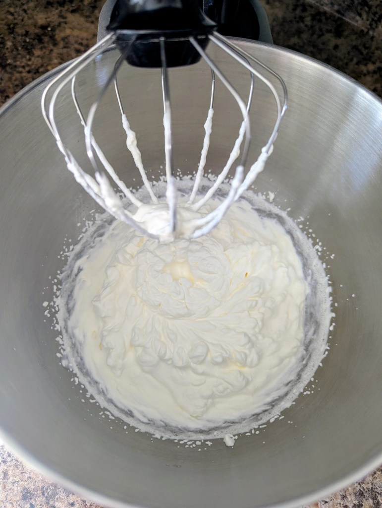 Wihpped cream for French silk pie filling