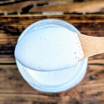 Fluffy cold foam recipe on a farmhouse table