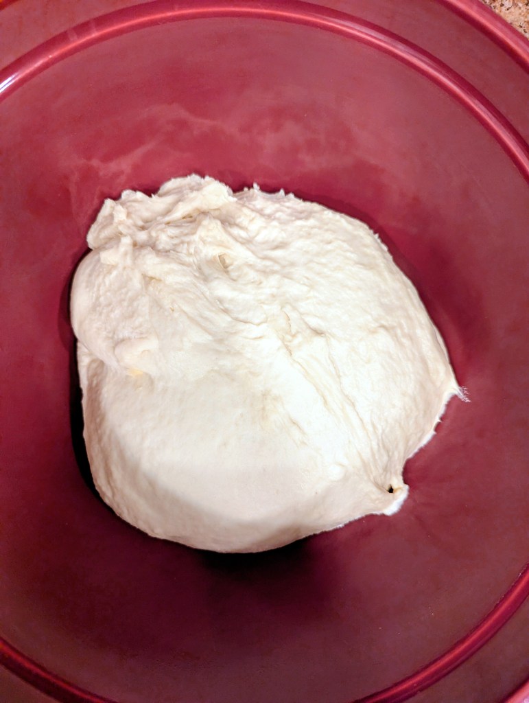 Sourdough French bread dough before bulk ferment