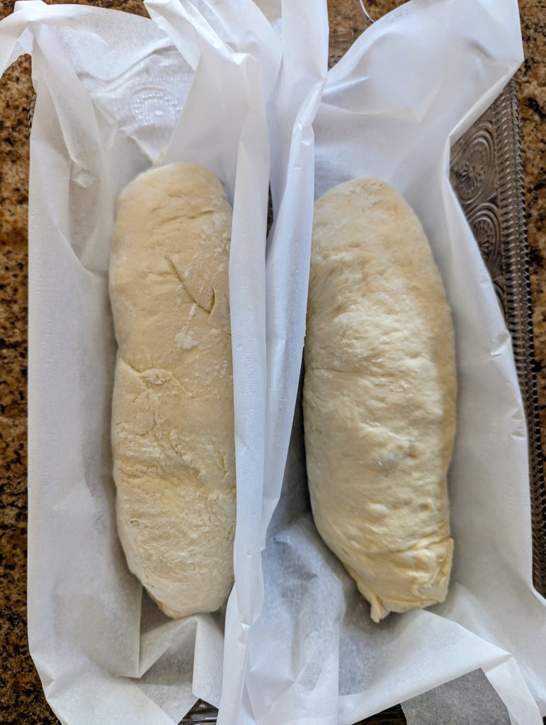 sourdough French bread before second rise