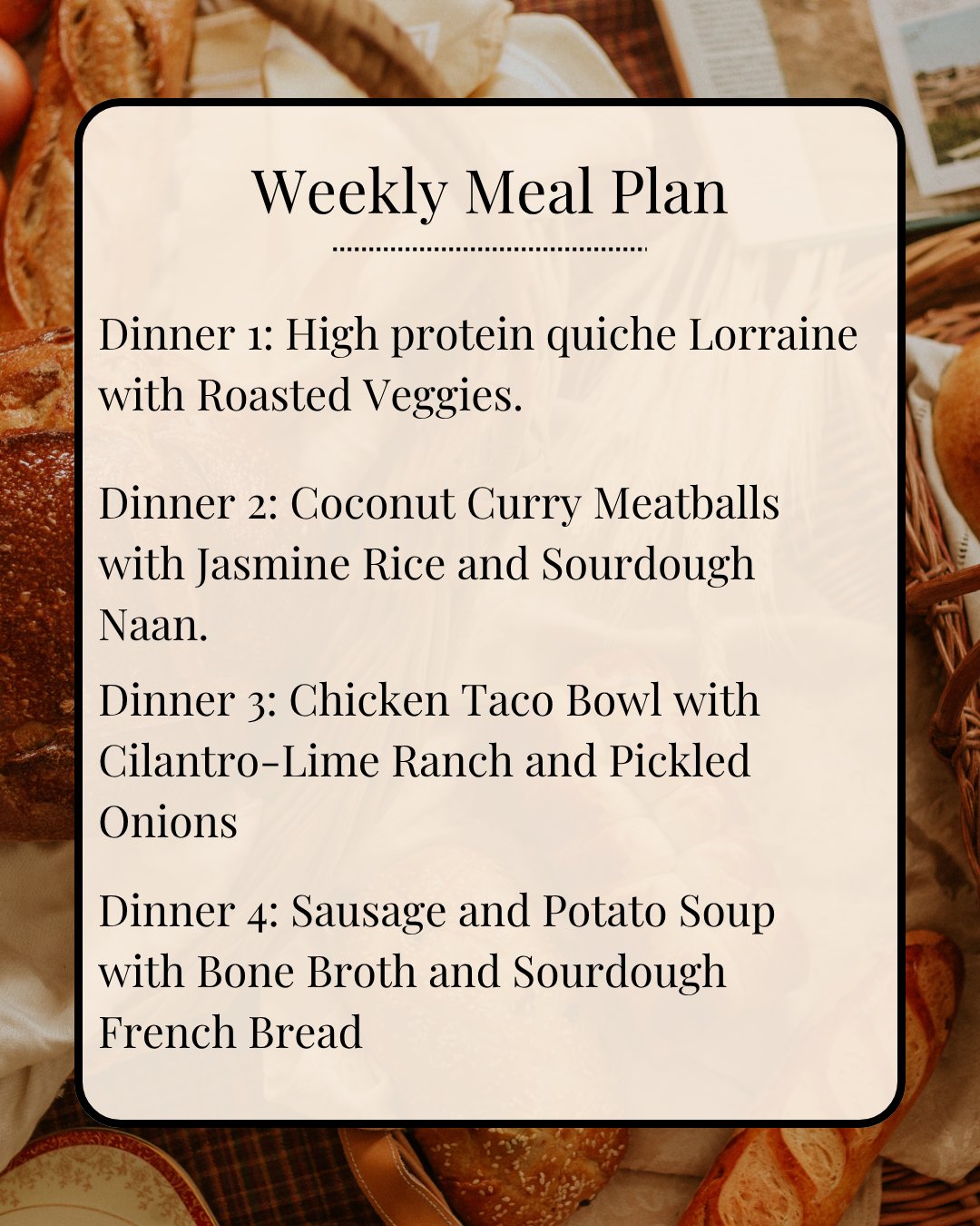 Meal Plan # 1