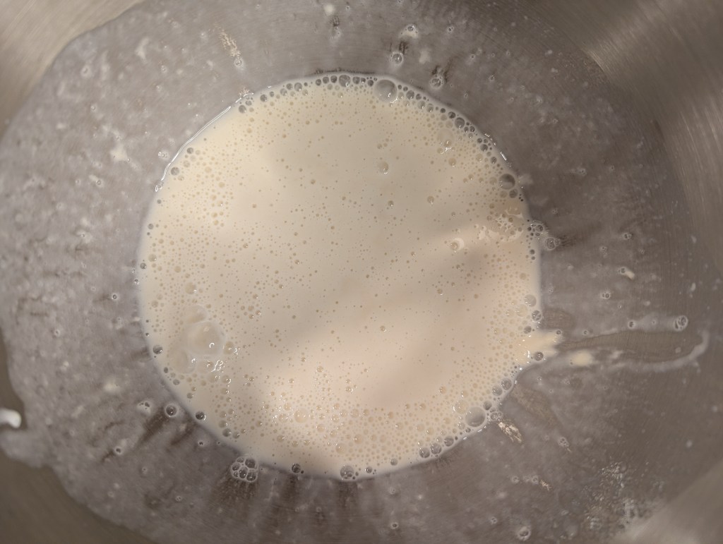 Smooth sourdough starter and water for sourdough sandwich bread