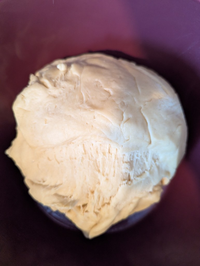 Sourdough discard cinnamon roll dough before bulk ferment