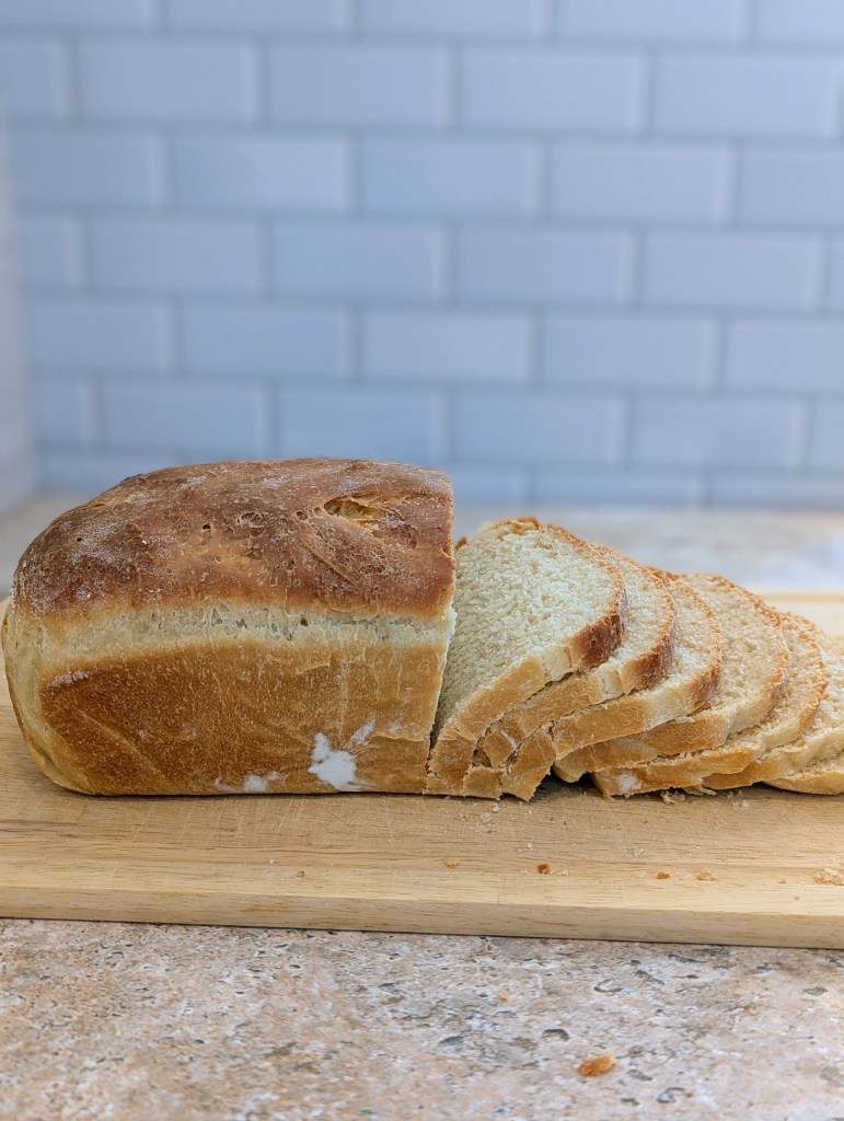 Sliced sourdough sandwich bread