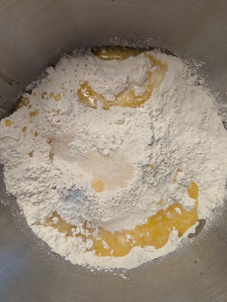 Sourdough discard sandwich bread ingredients before kneading