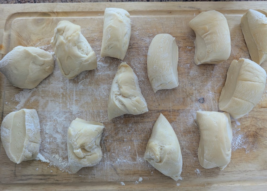 Sourdough dinner rolls before shaping