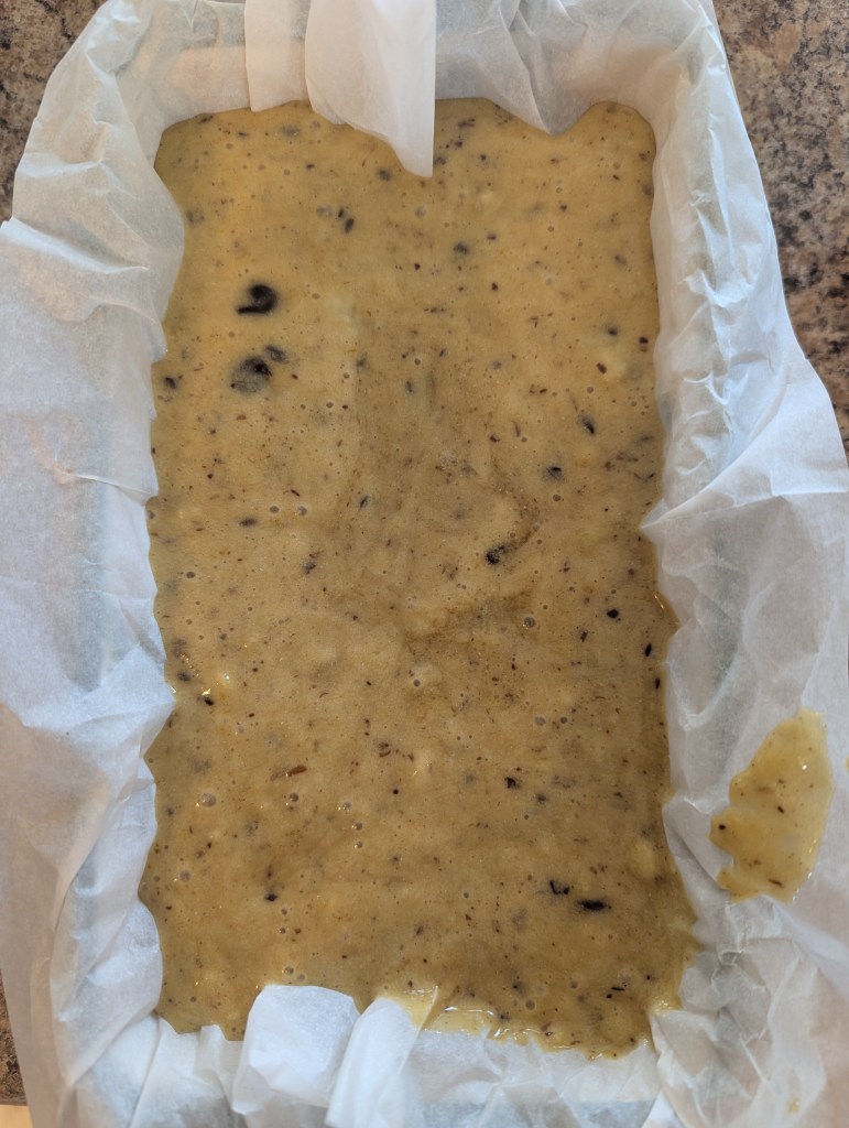 gluten-free chocolate chip banana bread before baking