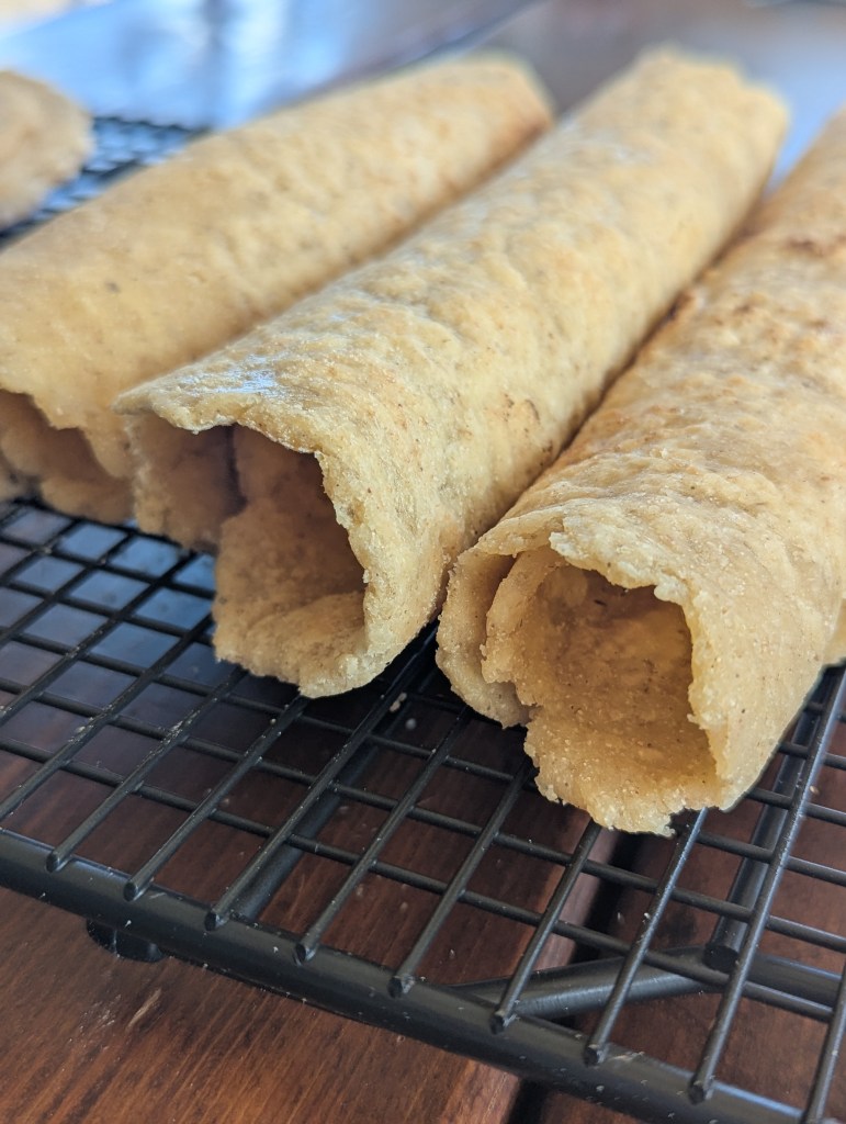 Rolled gluten free flour tortillas