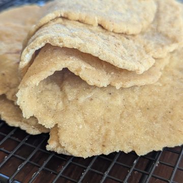 Folded gluten free flour tortillas