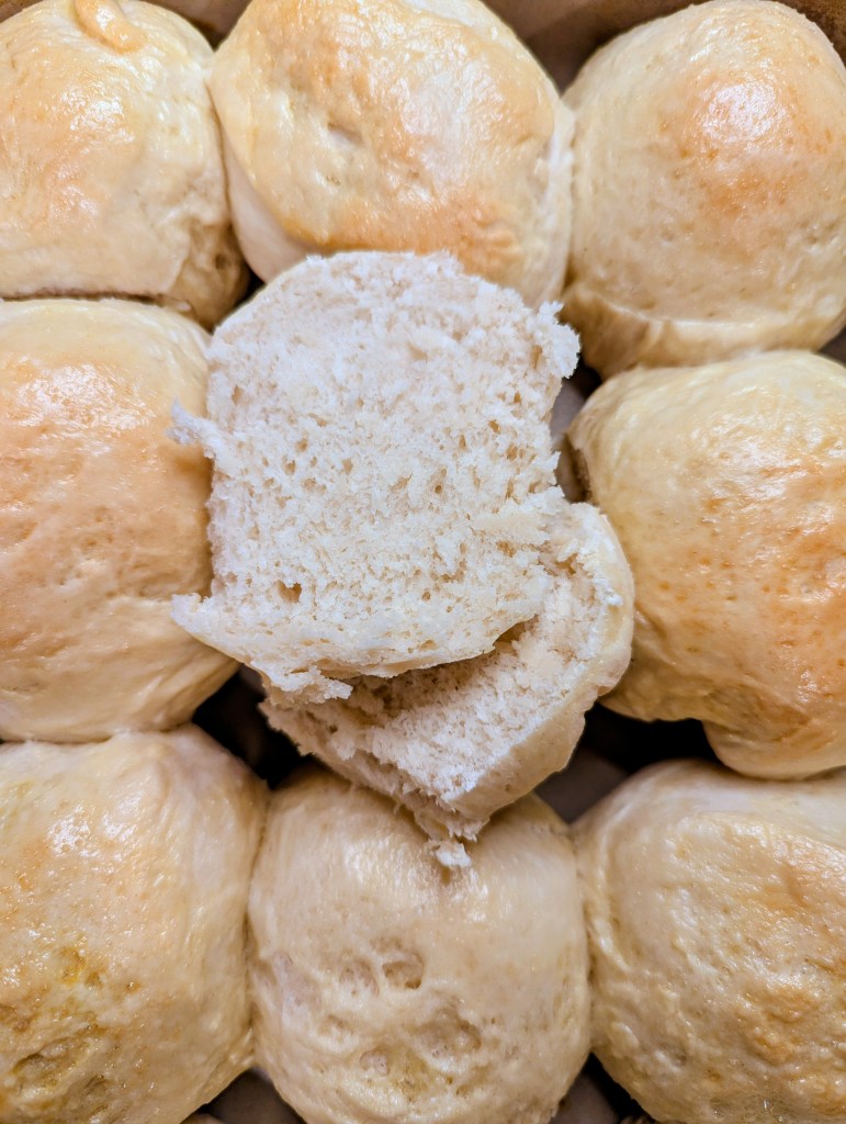 golden sourdough discard rolls