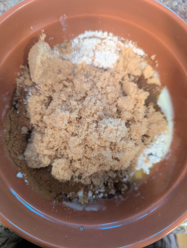 Cinnamon sugar filling for sourdough discard coffee cake before mixing