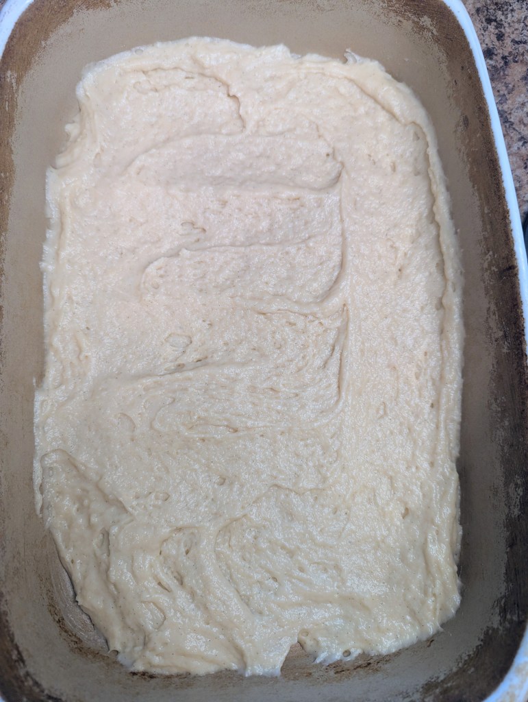 Sourdough discard coffee cake before adding filling