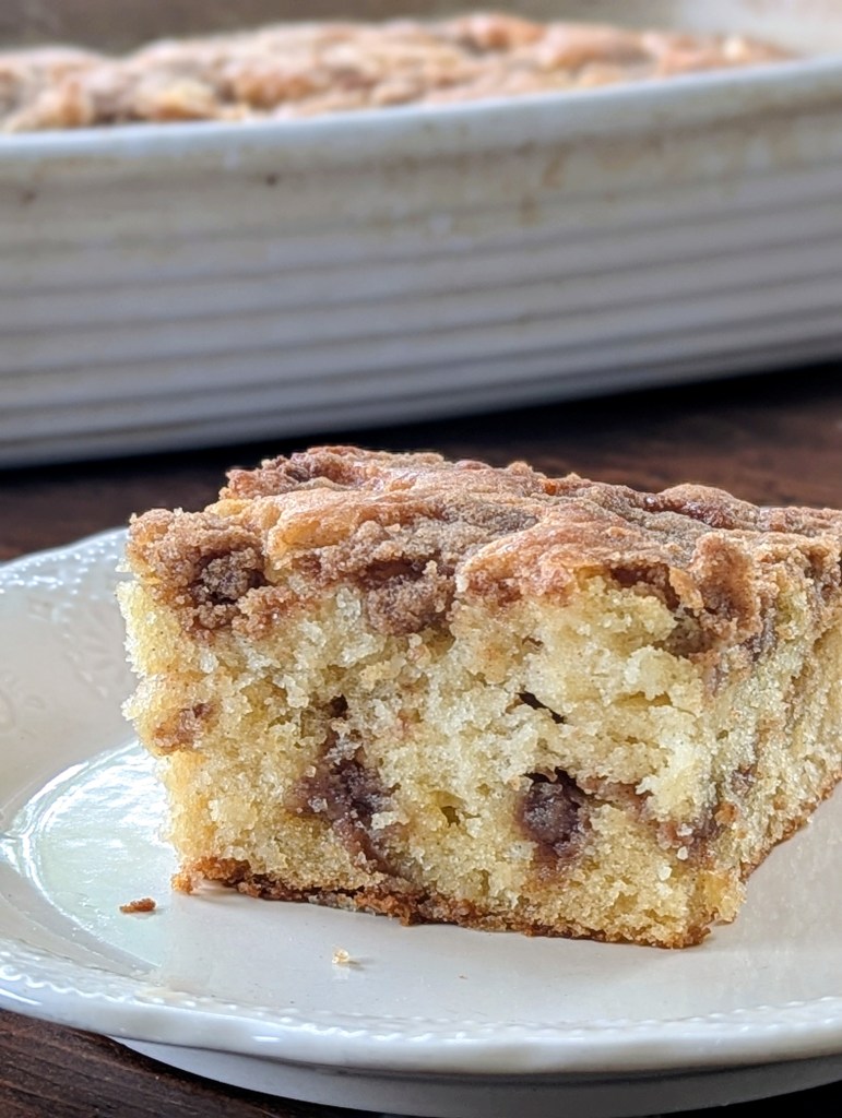 Sourdough discard coffee cake with cinnamon filling