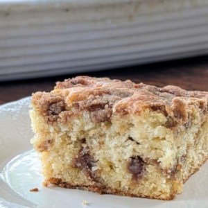 Sourdough discard coffee cake with cinnamon swirl